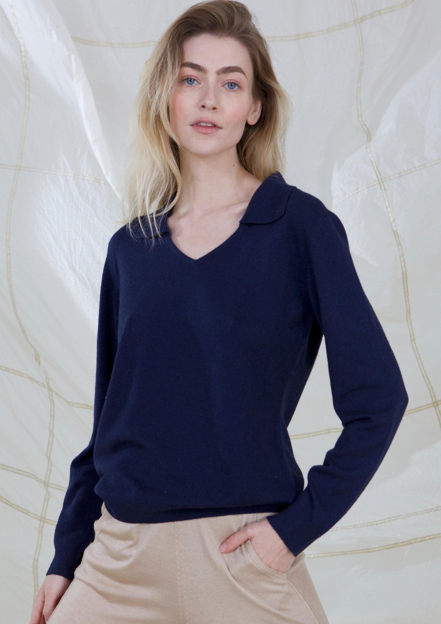 Silk & Cashmere Polo Jumper