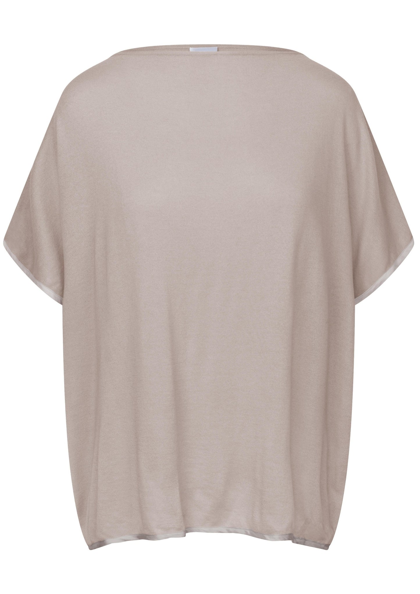 Short Sleeve Silk & Cashmere Boat Neck Top